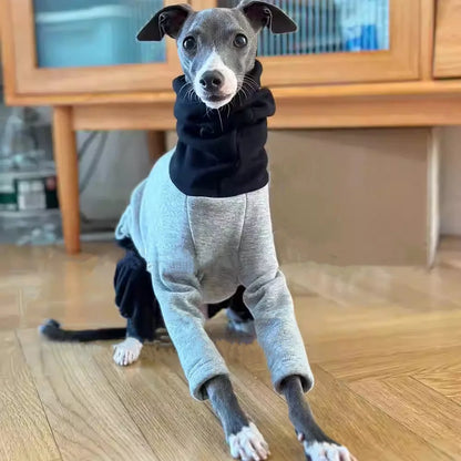 Italy Greyhound Clothing 4-legged High-Neck Grey Black Sweatshirt Winter Coat for Poodle Autumn Soft Loungewear for Mid Dogs