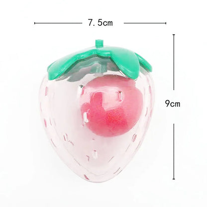 Cute rubber strawberry toy that makes squeaking sounds when squeezed by pet dogs, accompanying small and medium-sized dogs