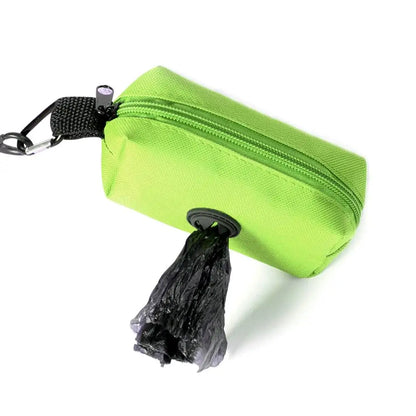 Dog Poop Bag Holder For Leash Doggie Waste Bag Dispenser Fabric Puppy Potty Carrier Small Doggy Zipper Pouch With Carabiner Clip