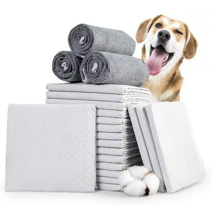 the ABSORBENT DOG PADS - 100/50/40/20PCS Absorbent Dogs Diapers, Disposable Puppy Training Pee Pads, Quick Dry Bamboo Charcoal Surface Mat, Clean Cushion