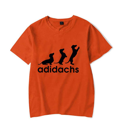 the ADIDACHS - New Men's T-Shirt, Dachshund Dog Lover T-Shirt, Graphic Tee Shirts, Oversized Men/Women T-Shirt, Harajuku Fashion Men's Shirts