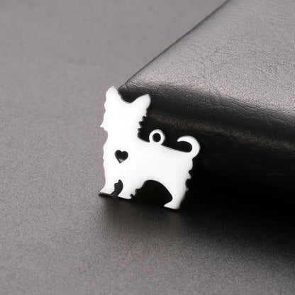 5 pieces/batch Cute Sausage Dog Wolf Pendant Stainless Steel DIY Earrings Bracelet Jewelry Fashion Jewelry Making