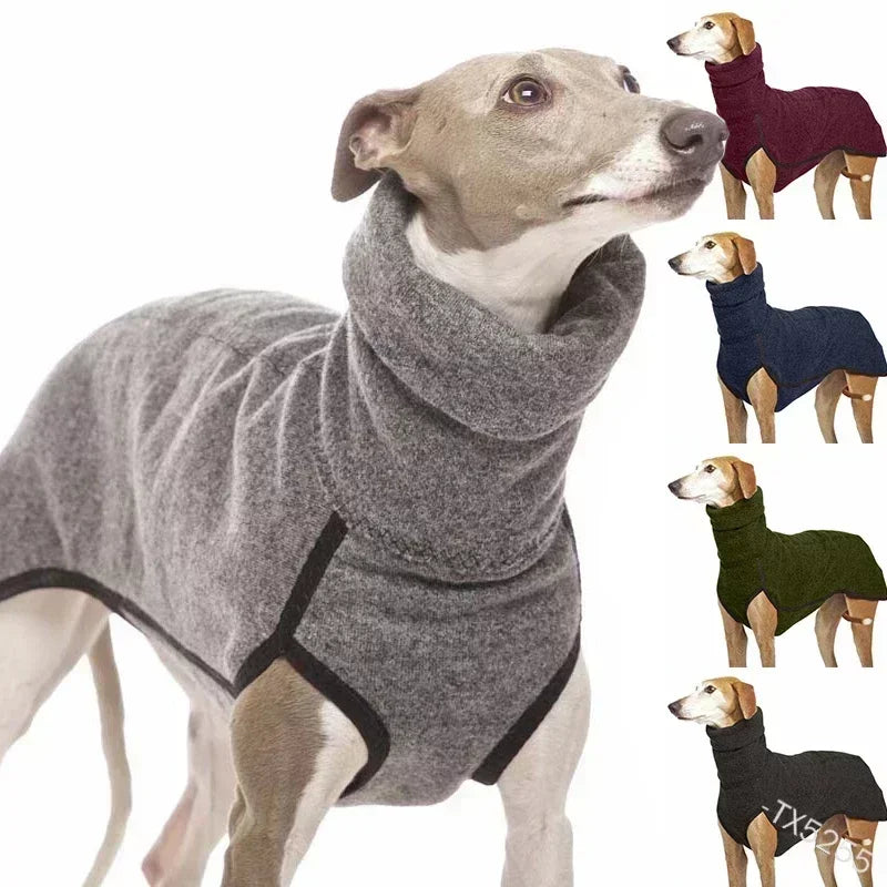 the FROSTGUARD HIGH-NECK COAT - High Collar Pet Clothes for Medium/Large Dogs, Winter Warm Big Dog Coat, Pharaoh Hound, Great Dane Pullovers, Mascotas Supplies