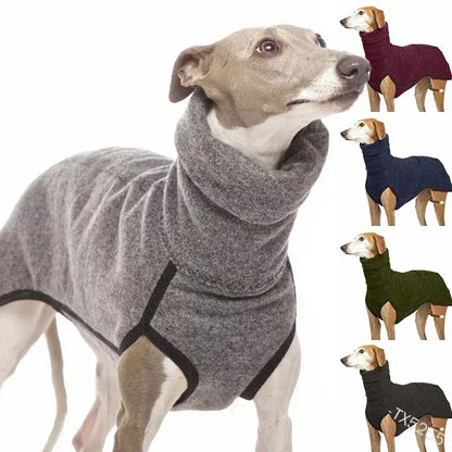 the FROSTGUARD HIGH-NECK COAT - High Collar Pet Clothes for Medium/Large Dogs, Winter Warm Big Dog Coat, Pharaoh Hound, Great Dane Pullovers, Mascotas Supplies
