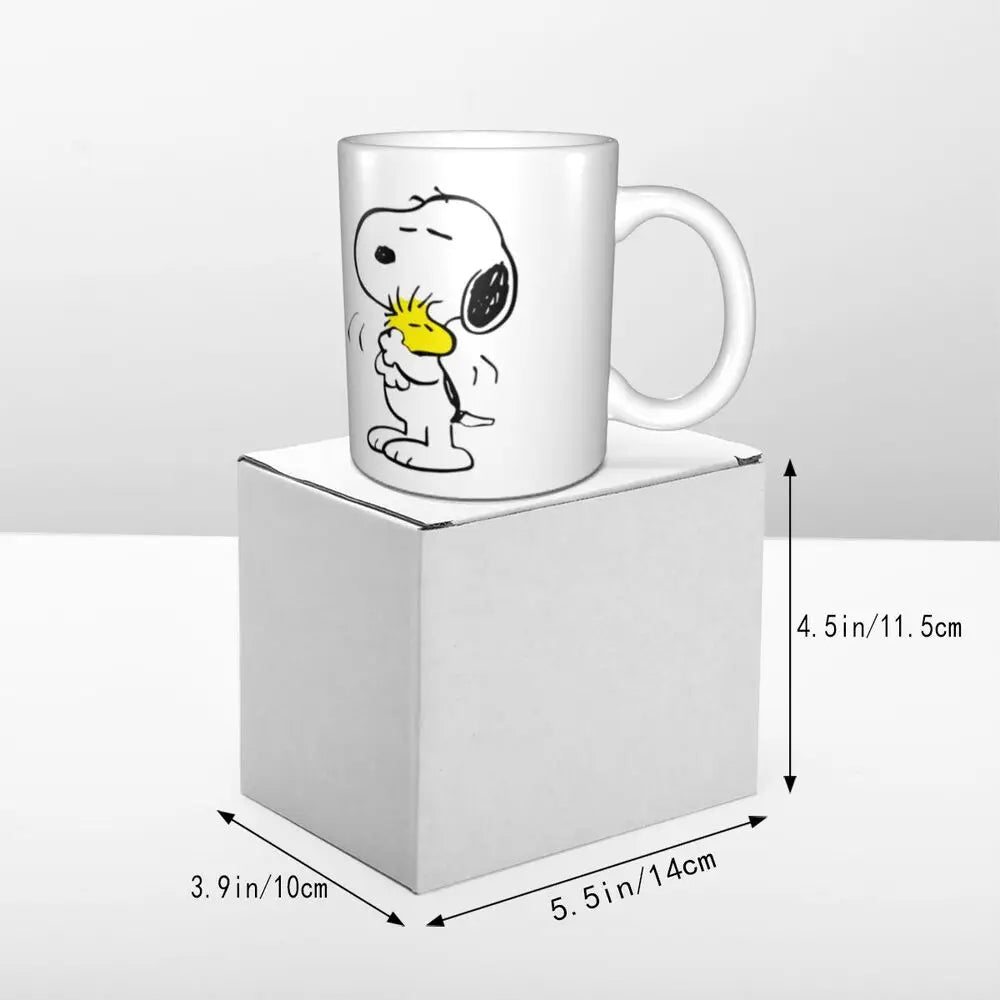 Manga Snoopy Woodstock Cartoon Dog Coffee Mug DIY Customized Ceramic Tea Milk Mug