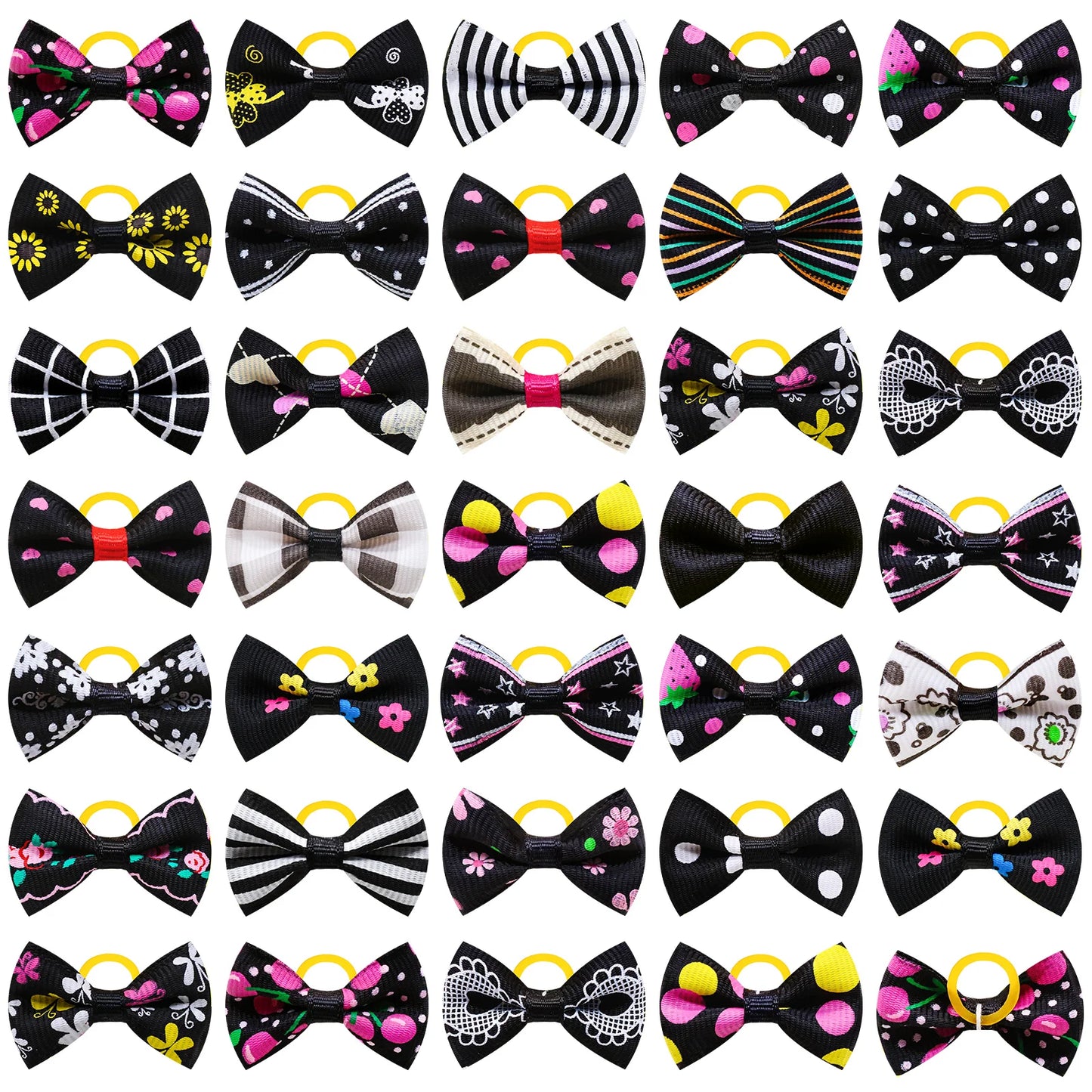 the MINI PAWBLOOM HAIR BOW SET - 10/20/30PCS Small Dog Hair Bows, Pet Bows, Rubber Bands, Cute Pet Puppy Hair Bows for Small Dog, Hair Accessories, Pet Supplies