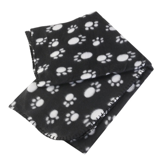 the PAWCOZY FLEECE BLANKET - Pet Fleece Blanket, Black 100x70cm Soft Warm Dog/Cat Bed Cushion Floor Mats, Car Seat Cleaner Pet Bed Mat, Dog Mat