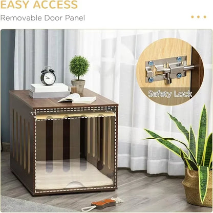 Custom Manufacture Modern Decorative Wood Villa Pet Cage Houses Furniture Corner Crate Dog Sleeping House For Small Medium Dog