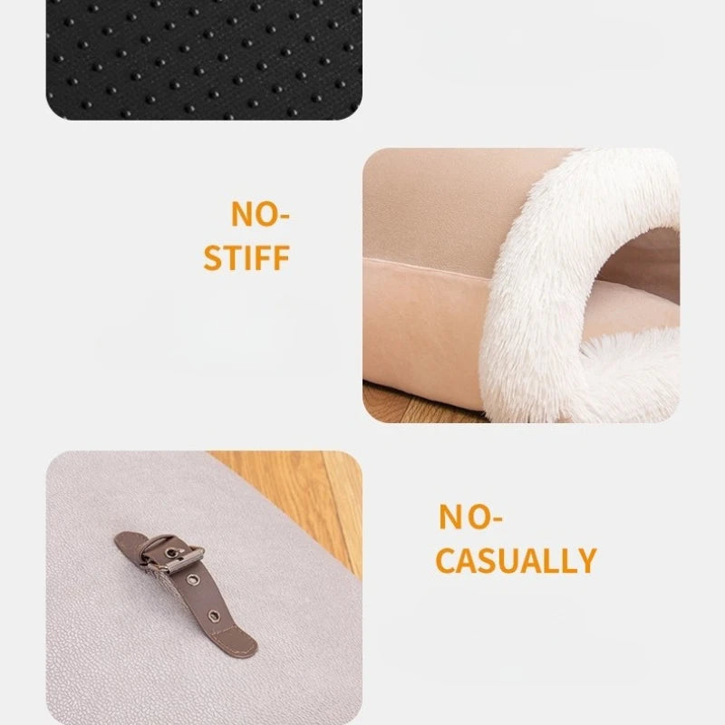 2025 New Spliced Portable Pet Nest Portable Autumn and Winter Warm Dog Kennel Moisture-proof Plush Cat Kennel Pet Supplies