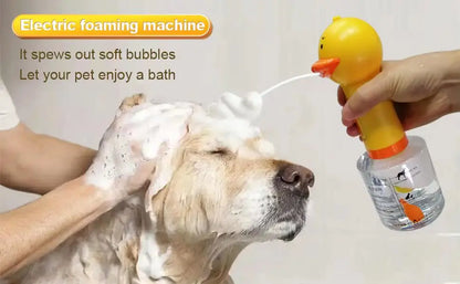 Yellow Duck Electric Foam Machine ,Handhold Automatic Soap Dispenser Foam Machine Launcher For Cat & Dog Bathing Pet Accessories