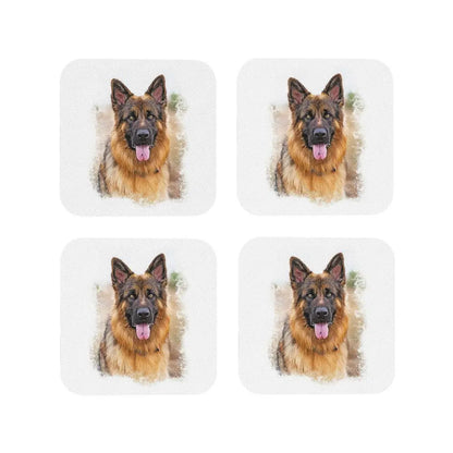 German Shepherd Dog Coasters Kitchen Placemats Non-slip Insulation Cup Coffee Mats For Decor Home Tableware Pads Set of 4