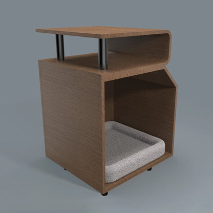 the FENG-SHUI DOG - Luxury Cute Wooden Pet Cages, Houses Furniture with Soft Cushion, Doghouse Kennel Cat/Dog Bed