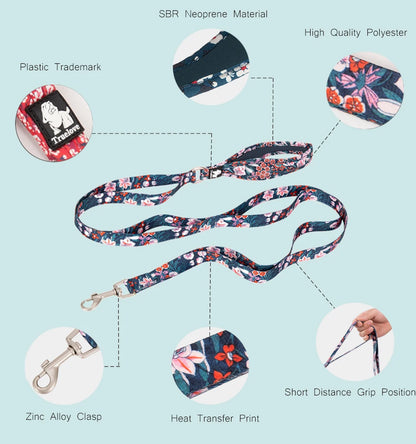 the PETALPACE NEOPRENE LEAD - Truelove Floral Pet Leash, Neoprene Padded Handle, Soft Comfortable, Easy Control, Safe for Small/Medium/Large Walking, Training