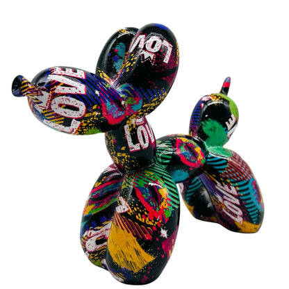 Resin LOVE Balloon Dog Statue,Hip-Hop Art Decor, Alphabet Animal Theme, Indoor & Outdoor Ornament for Valentine'S & Mother'S Day