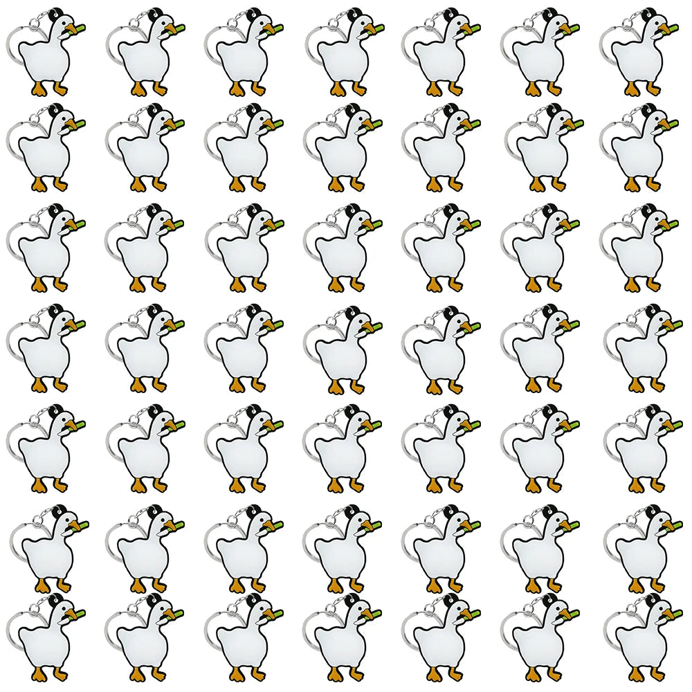 50PCS Cute Animal Keychain knife Ducks Dogs Cats Keyring for Women Men Kids Handbag Cool Car Key Accessories Friends Key Gifts