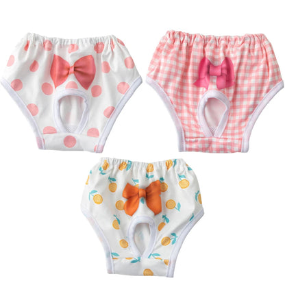 3PCs/Set Reusable Female Dog Diapers Warps Washable Dog Physiological Pants Breathable Pet Menstruation Pants for Small Dogs