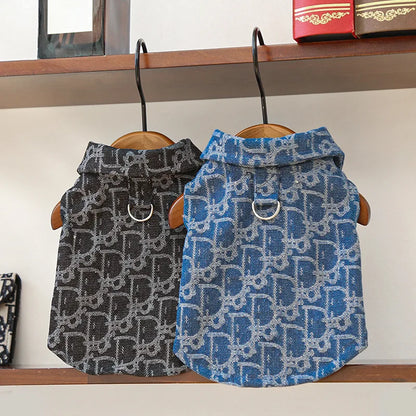 Pet Clothing Dog Autumn and Winter Denim JeanThickened Windproof Coat Puppy Costume For Small Medium Dogs Pet Jacket Wholesale