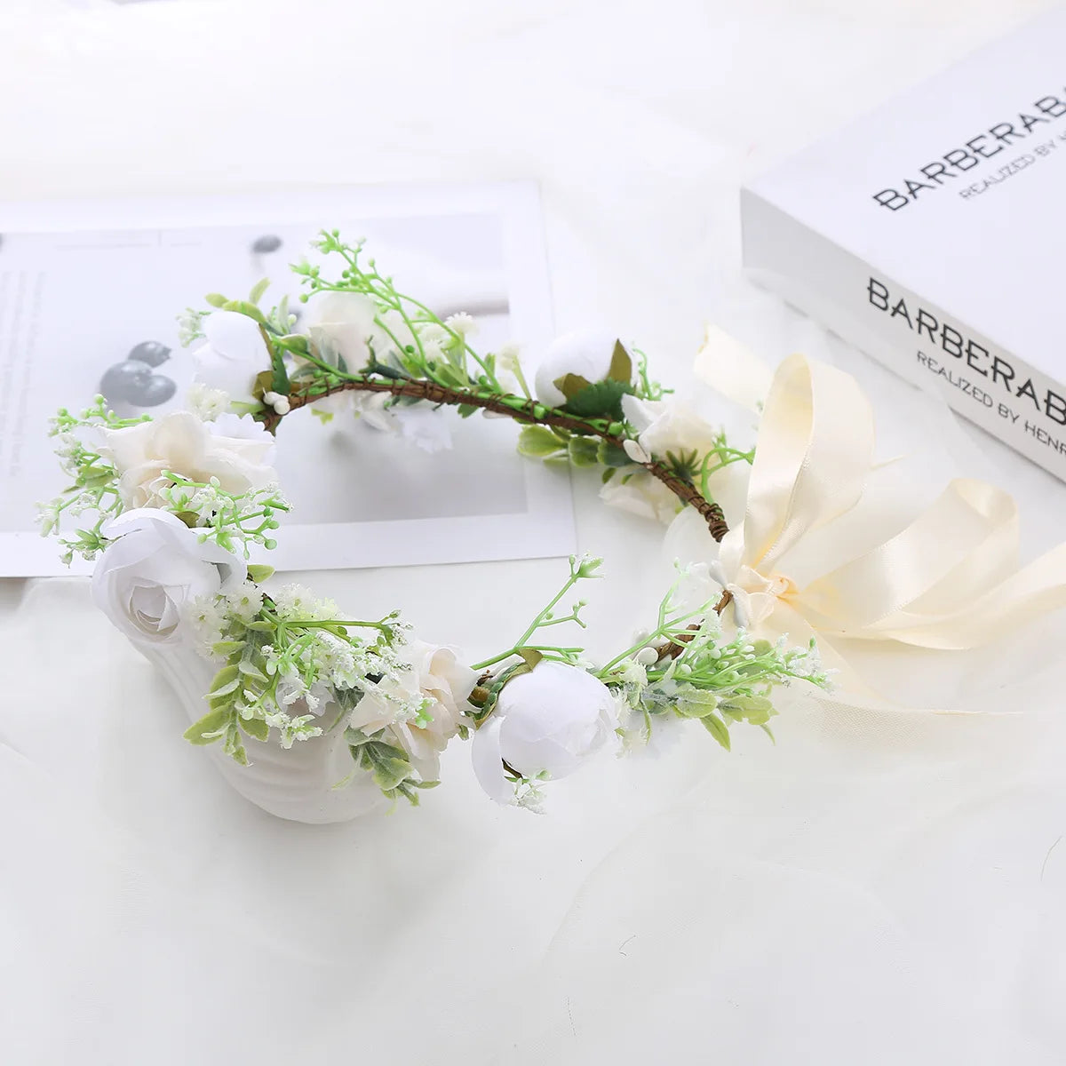 the BRIDAL BESTIE - Adjustable Elegant Dog Wedding Flower Collar for Medium/Large Dogs/Cats, Pet Wedding Photo Props, Costume Accessories