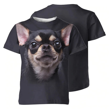 the DOG FACE - Cute Pet Dogs Pattern T-Shirt, Summer Fashion Short Sleeve Funny Men/Women/Kid 3D Printed T-Shirts, Casual Streetwear Loose Tees