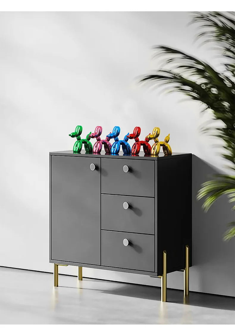 Resin Balloon Dog Sculpture Nordic Puppy Home Decor Living Room Desk Decor Office Figurines for Interior Decoration Home Statue