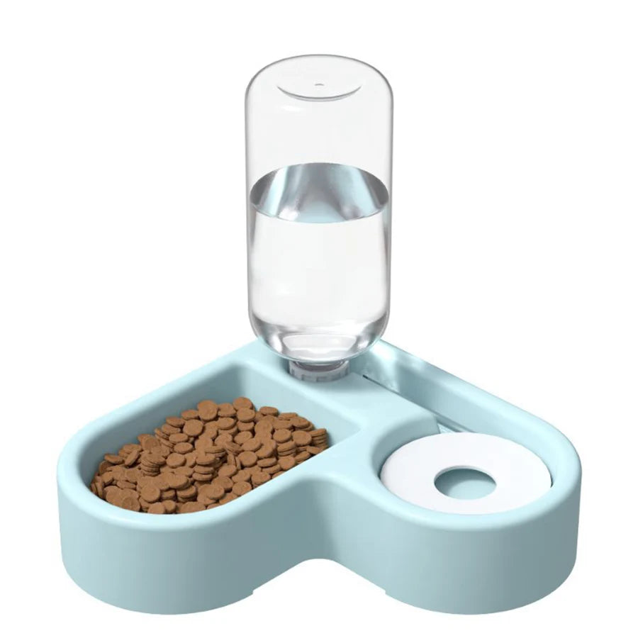 Cat Bowl and Dog Bowl Double Bowl Protects Cervical Vertebra Automatic Drinking Fountain and Food Bowl, Automatic Drinking Fountain for Dogs and Cats, Pet Drinking Supplies