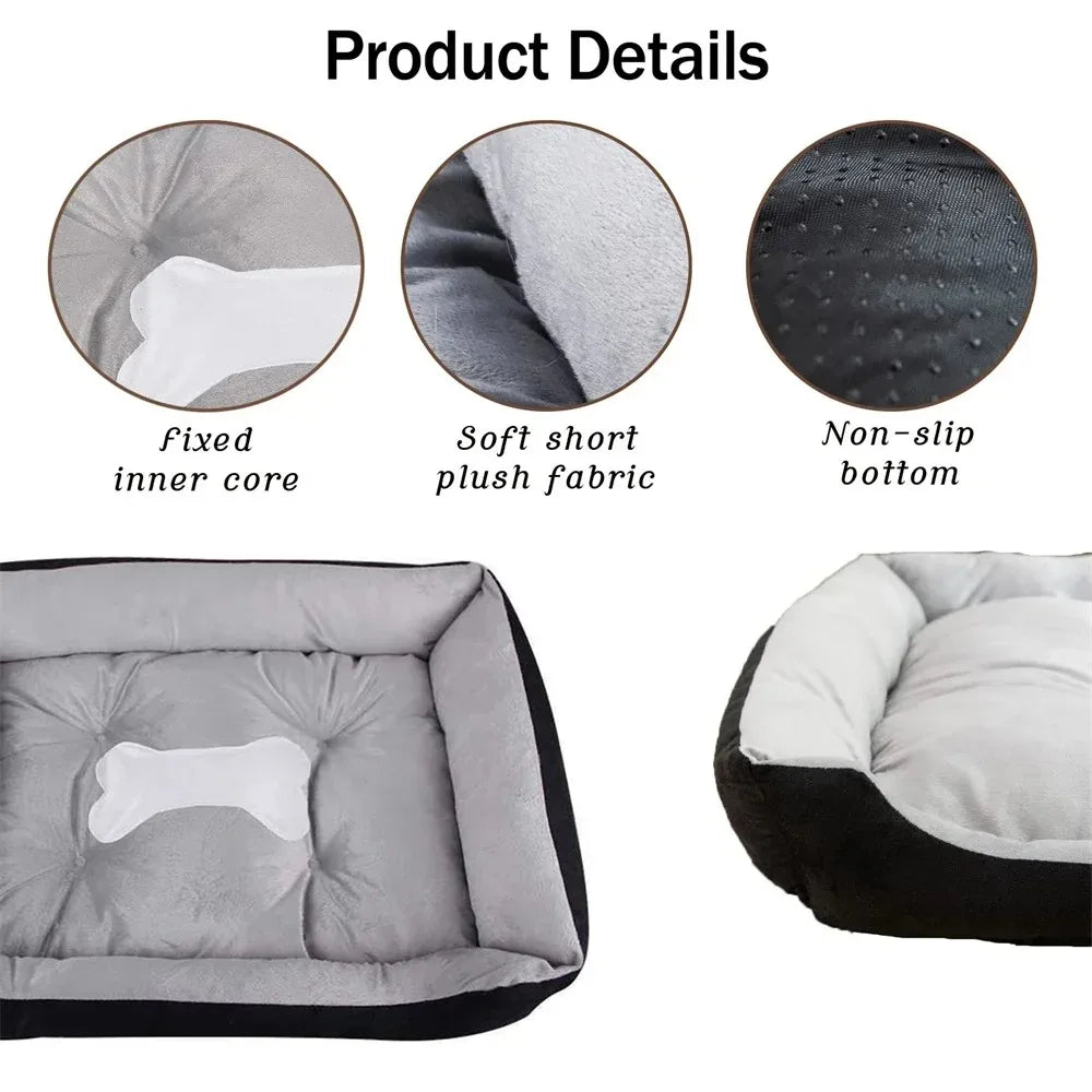 Dog Bed for Large Dog Cushion Square Breathable Non-slip Sleeping Cat Bed Winter Warm Thickened Dog Bed Soft Cat Mat Pet House