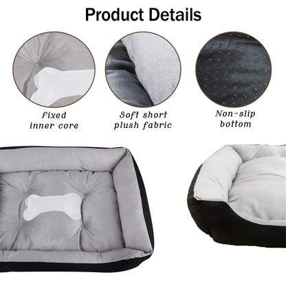 Dog Bed for Large Dog Cushion Square Breathable Non-slip Sleeping Cat Bed Winter Warm Thickened Dog Bed Soft Cat Mat Pet House