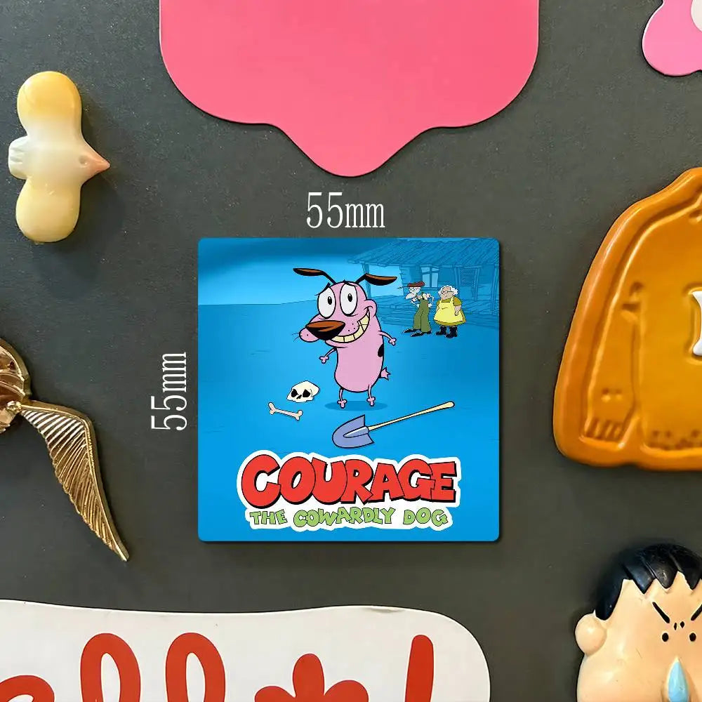 Courage The C-CowardlyS D-DogS Personalized Photo Fridge Magnets Round Magnetic Refrigerator Decoration Memorial Gifts Wedding
