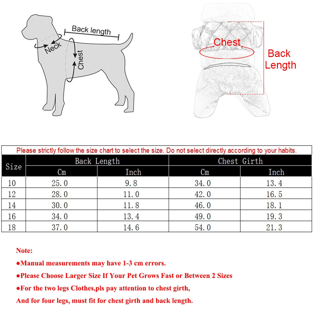 Warm Pet Clothes Waterproof Outdoor Puppy Jumpsuits For Small Medium Dog Winter Windproof With D-ring Vest Coat Chihuahua Outfit