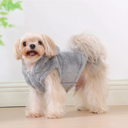 Cozy Pet Clothes Winter Soft Fleece Puppy Sweater For Small Medium Dogs Cats Cute Ear Hooded Jacket Coat Yorkshire Pug Apparel