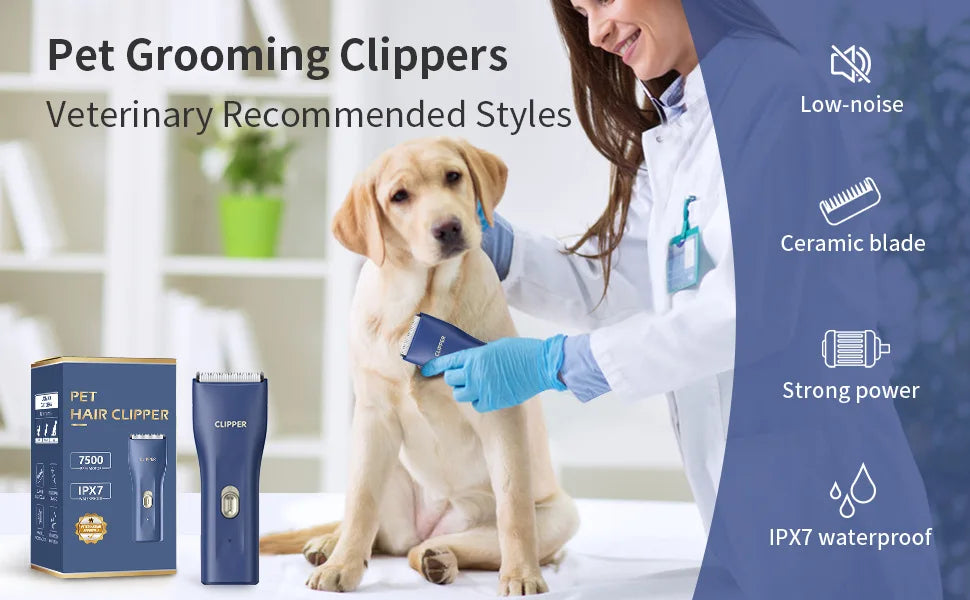 Small Dog Hair Clipper Electric Grooming Trimmer for Pets USB Rechargeable Cat Shaver Animals Haircut Machine waterproof