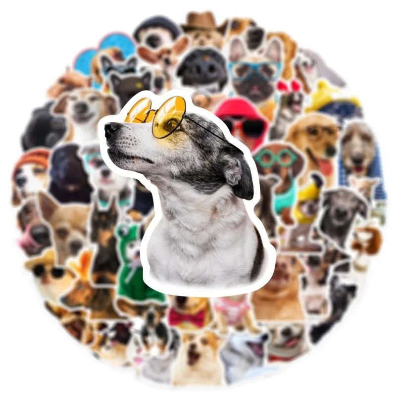 10/25/50pcs Lovely Dogs Stickers Animals Graffiti for For Phone Laptop Guitar Helmet Travel Luggage Skateboard Car DIY Toy