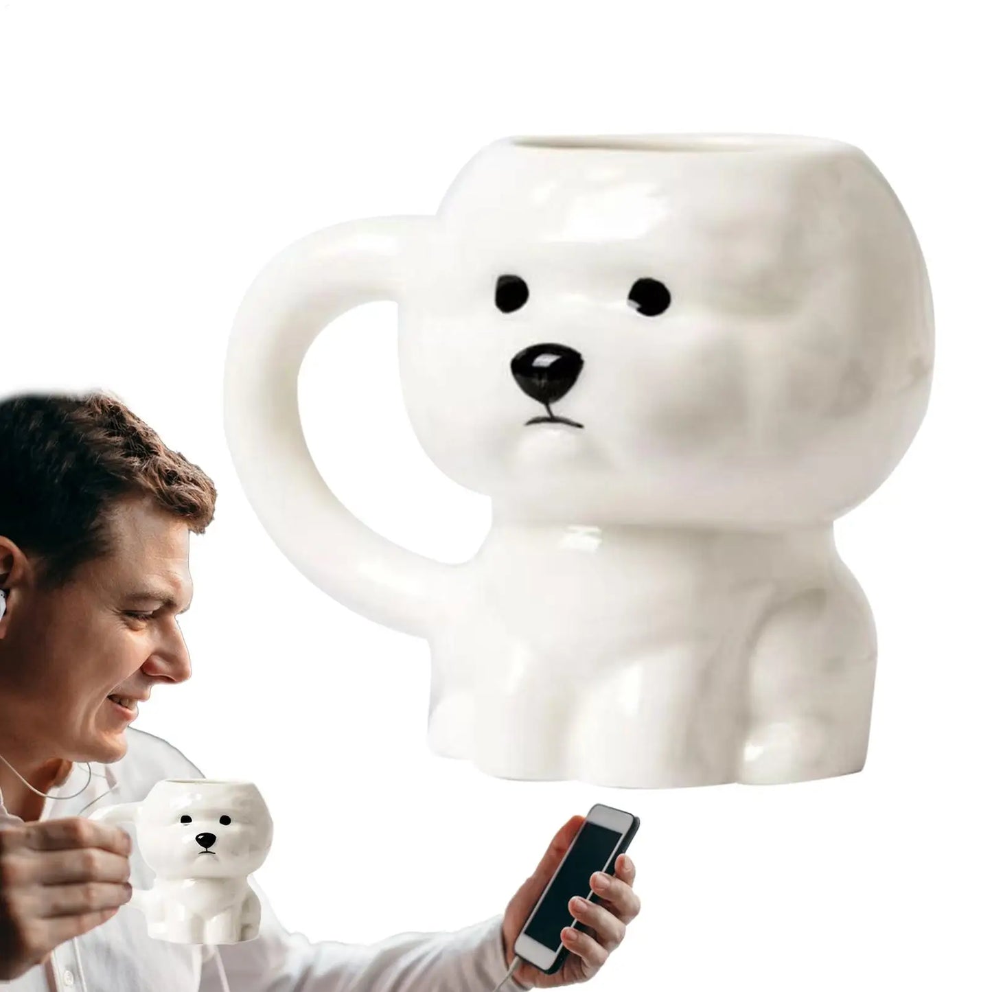 Novelty Puppy Mugs Bichon Frise Puppy Ceramic Mug Cute Creative Home Drinking Cup Coffee Cup Couple Cup Festival Gifts