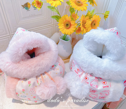 Pet Carriers Travel Products Cat Teddy Puppy Winter Fur Collar Dog Backpack Out  Chest Bag Thickening Warmer  accessories