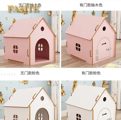 the RED BARN DOGHOUSE - Top Cover Doghouse, Outside Easy Installed Winter Gate Door Window External Entrance Nest, Home Pets Products