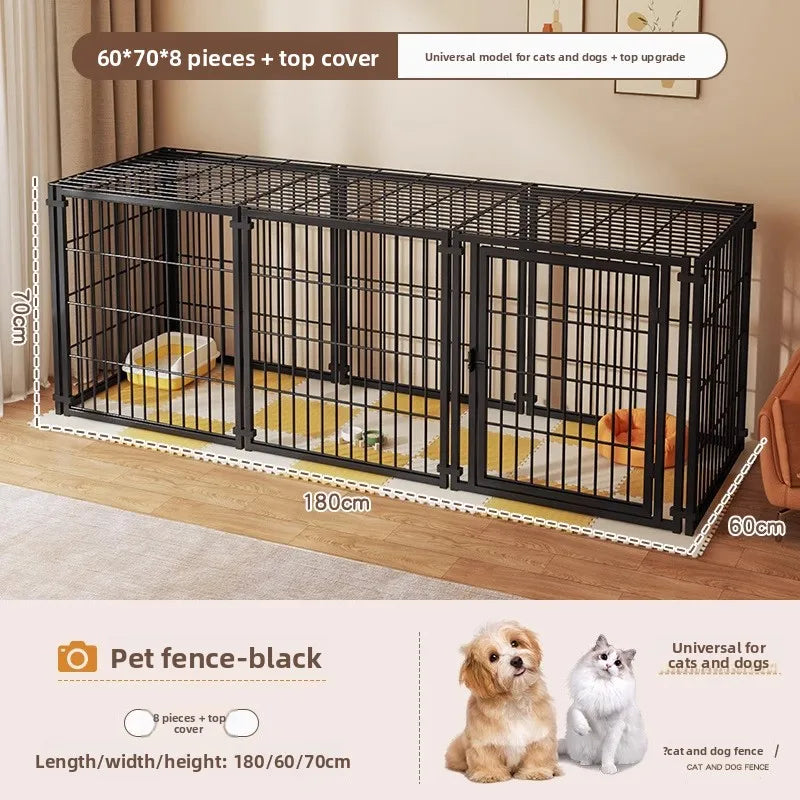 the KENNEL CAGE - Outdoor Dog/Cat House, Durable Dog Crate, Indoor Pet Playpen for Small/Medium Dogs/Cats Metal Playpen Secure Fence