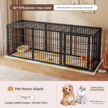 the KENNEL CAGE - Outdoor Dog/Cat House, Durable Dog Crate, Indoor Pet Playpen for Small/Medium Dogs/Cats Metal Playpen Secure Fence