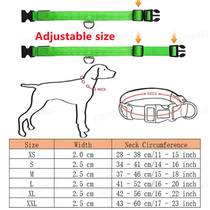 the TRIGLOW SAFETY COLLAR - 3 Modes Dog Luminous Charge Collar, Led USB Cat/Dogs Collars, Detachable Night LED Glow, Dog Loss Prevention Collar, Pet Accessories