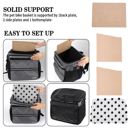 Dog Bike Basket, Small Medium Pets Dog Basket for with Breathable Mesh, Removable Bicycle Basket Front Handlebar Bicycle Basket