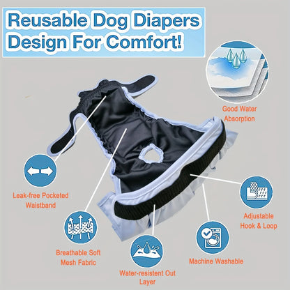 Washable Female Dog Diaper Cute Houndstooth Dress Short Underware Belly Bands Reusable Pet Panties Sanitary Pant Diapers