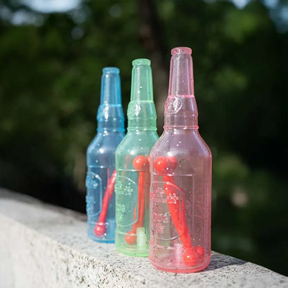 Pet Chew Toy Summer Floating Rubber Bottle For Puppy Interactive Teeth Cleaning Dog Squeaky Toy With Bone Dogs Toys