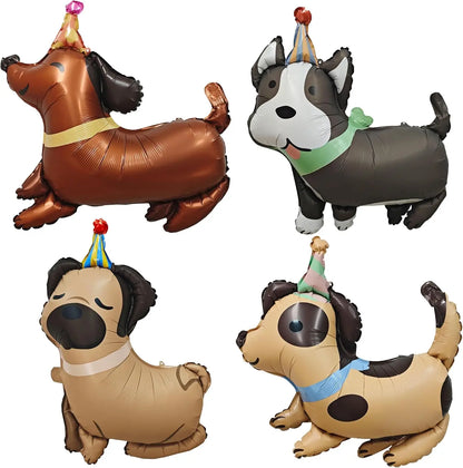 Dog Balloon Dog Birthday Balloon Cute puppy Foil Mylar Balloons for Kids dog themed Birthday Baby Shower Pet Party Decorations