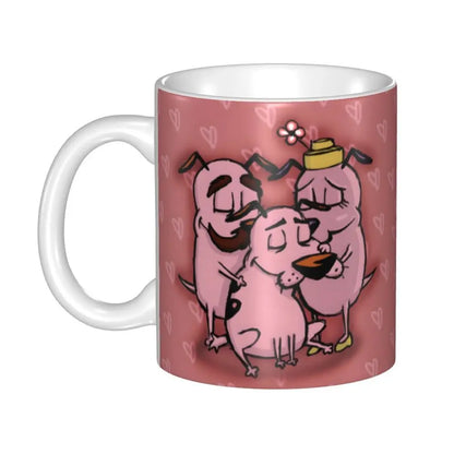 Personalized C-Courage The Cowardly Dog Coffee Mug DIY Ceramic Milk Tea Mug Cup