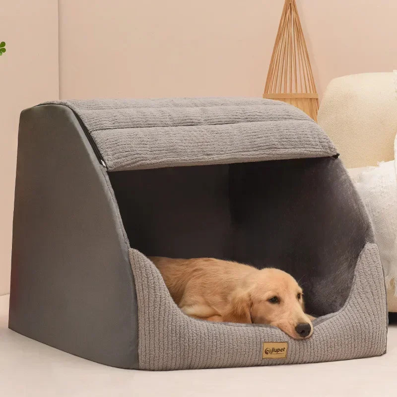 New Kennel Warm Winter Medium Large Dog Golden Retriever Removable and Washable Closed Bed Room  Villa Cat Nest Pet Supplies