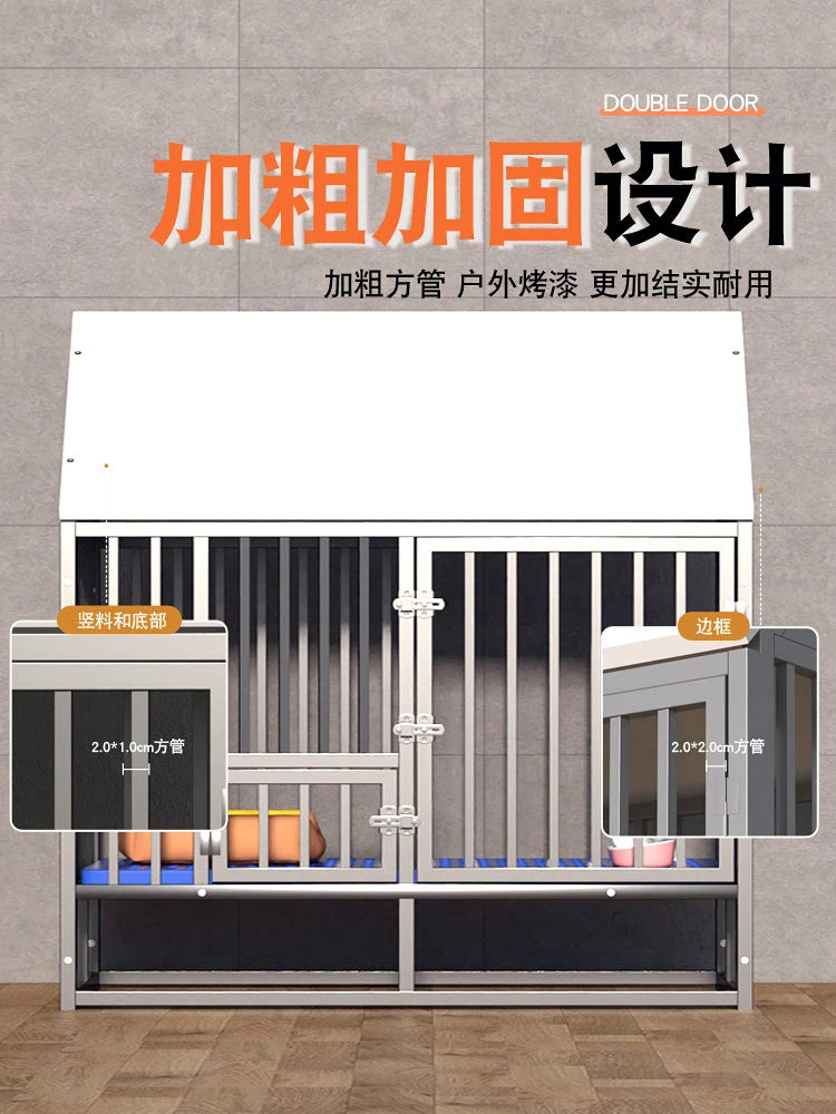 Bold and reinforced dog cage Medium-sized large dog outdoor rainproof rural outdoor special dog house Golden hair edge pasture