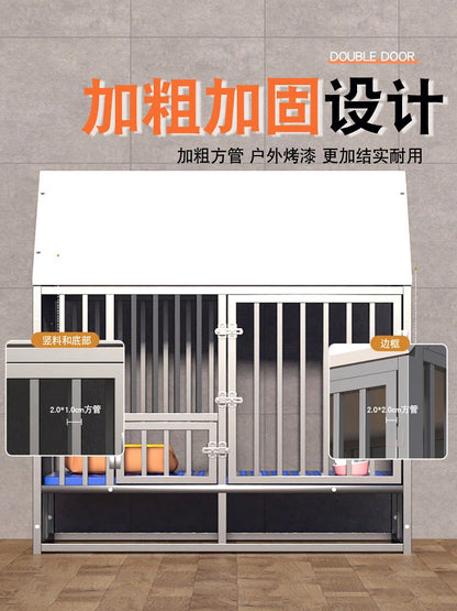 Bold and reinforced dog cage Medium-sized large dog outdoor rainproof rural outdoor special dog house Golden hair edge pasture