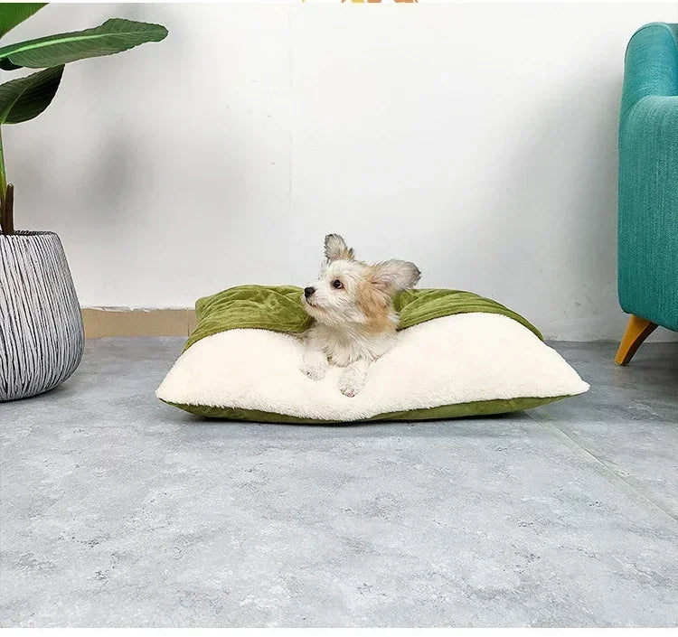 Winter Warm Pet Bed Washable - Bite-Resistant Dogs Kennel Removable Puppy Sofa Cushion Plush Cat Mat for Large Pet Sleeping Bag