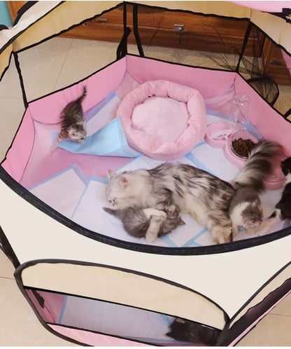 Folding Pet Tent Dog House Camping Accessories Pet Cage Octagonal Cage Fence Outdoor Playpen Puppy Shelter