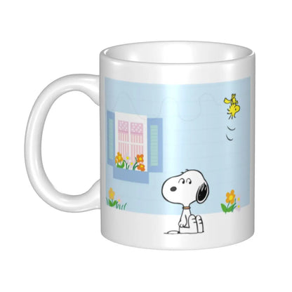 Manga Snoopy Woodstock Cartoon Dog Coffee Mug DIY Customized Ceramic Tea Milk Mug