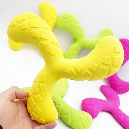 Fun Pet Toy Water Floating Triangle Boomerang For Dogs Puppy Squeaker Squeaky Molar Dog Toy Pet Training Dog Accessories